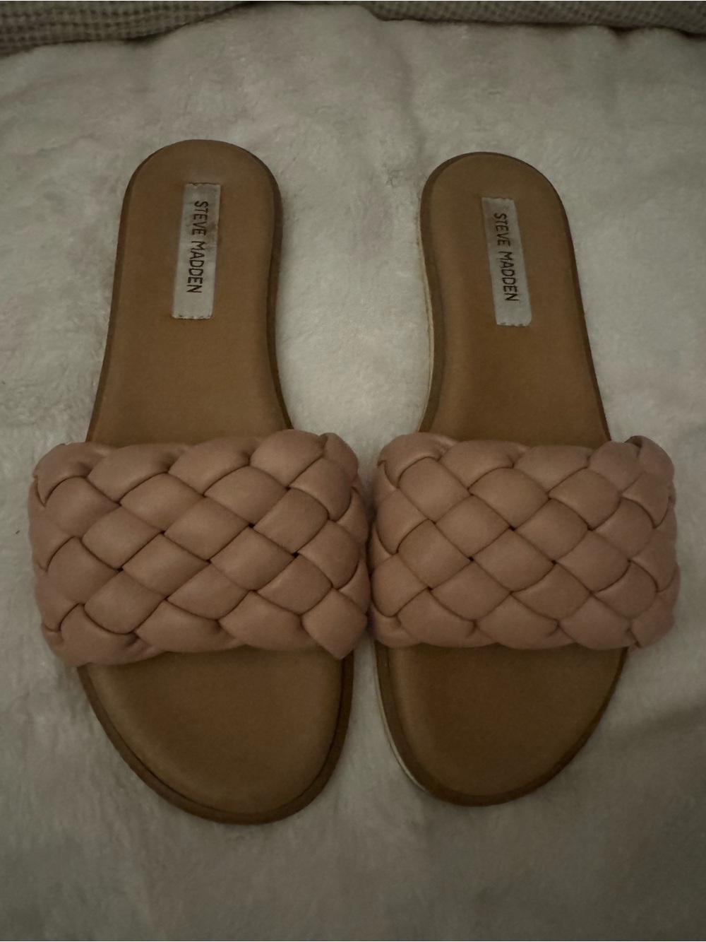 Steve Madden Paislee Blush Pink Braided Slide Sandals Women’s Size 10